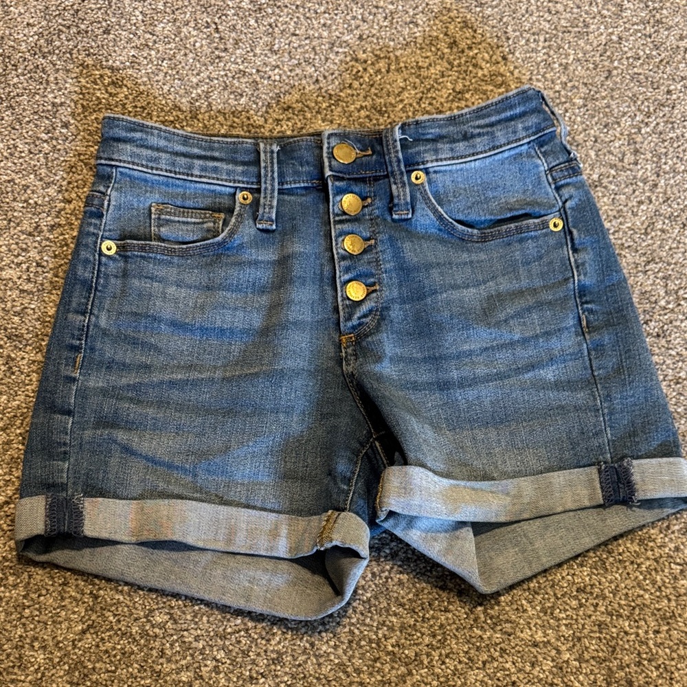 Universal Thread Blue Jean Shorts with Button Detail